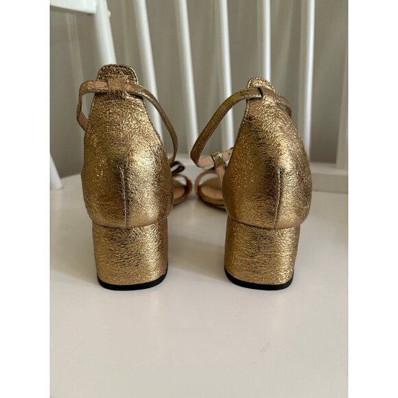 J. Crew Gold & Navy Heels - Picture 5 of 6